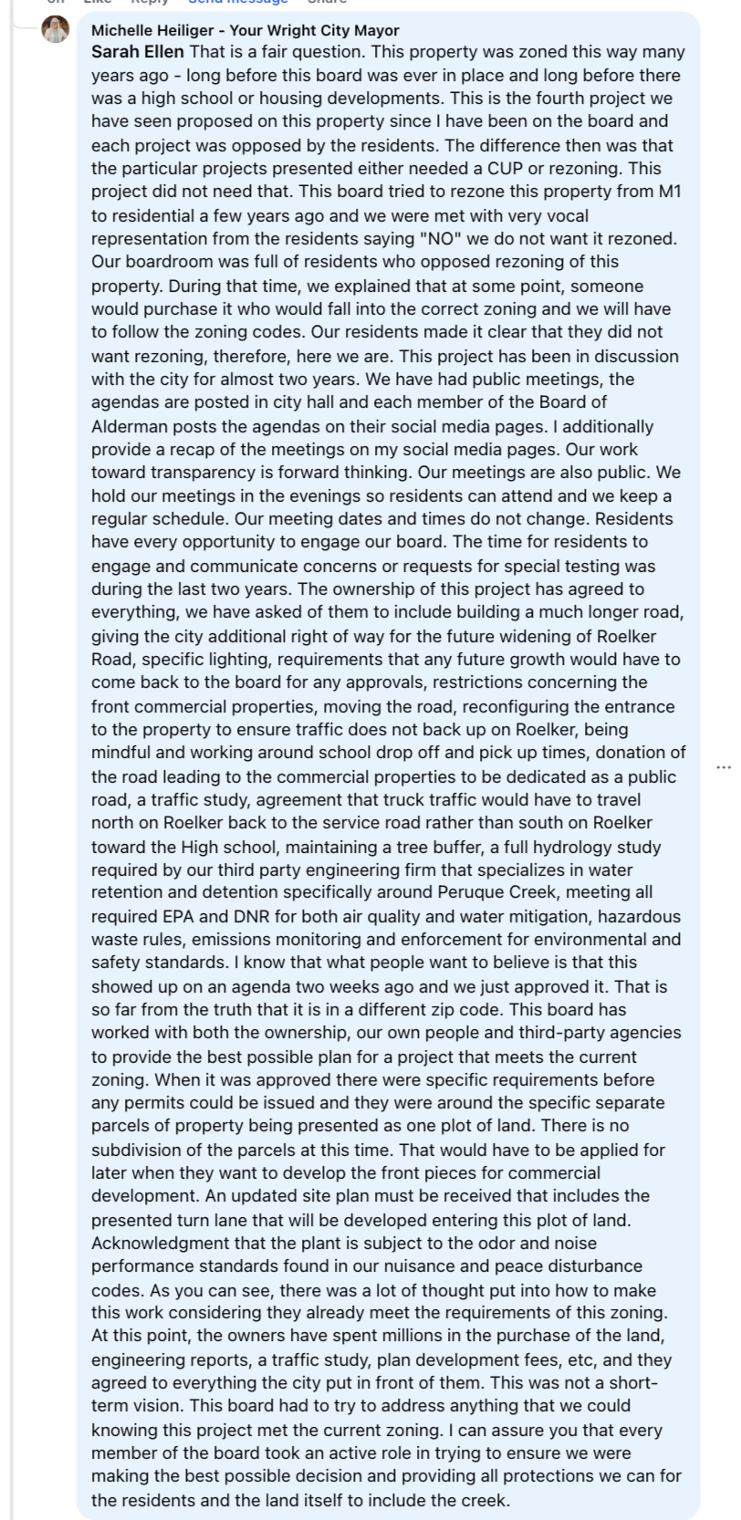 Mayor's Facebook statement, part 3